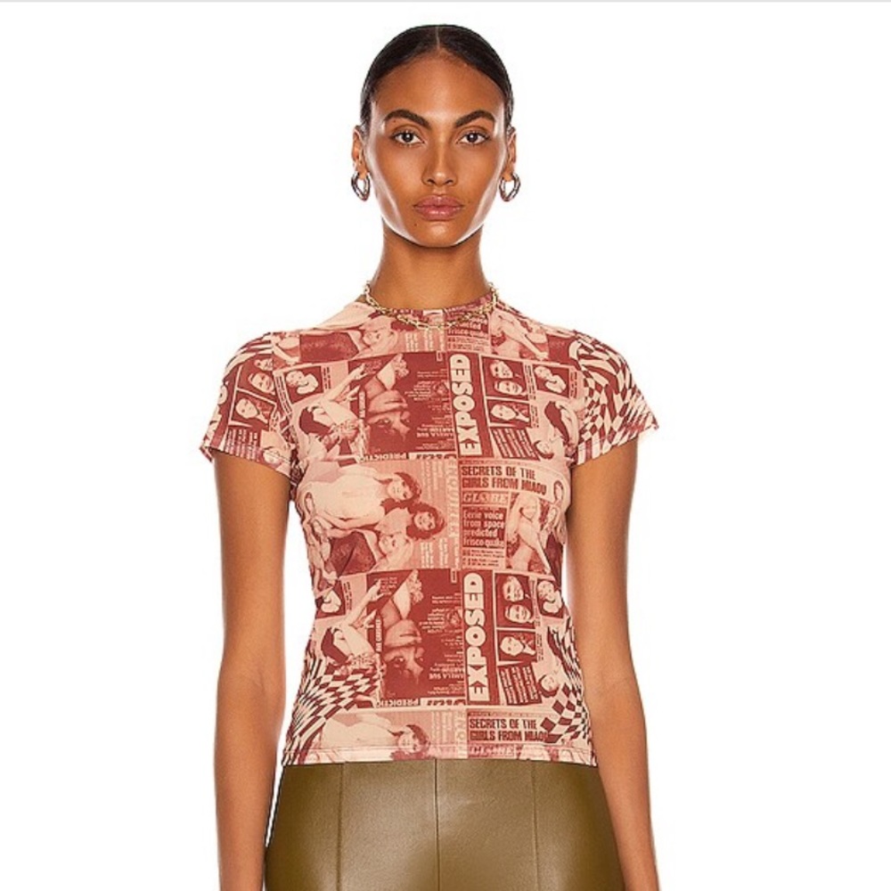 Miaou Mesh Tee in Wanted XS